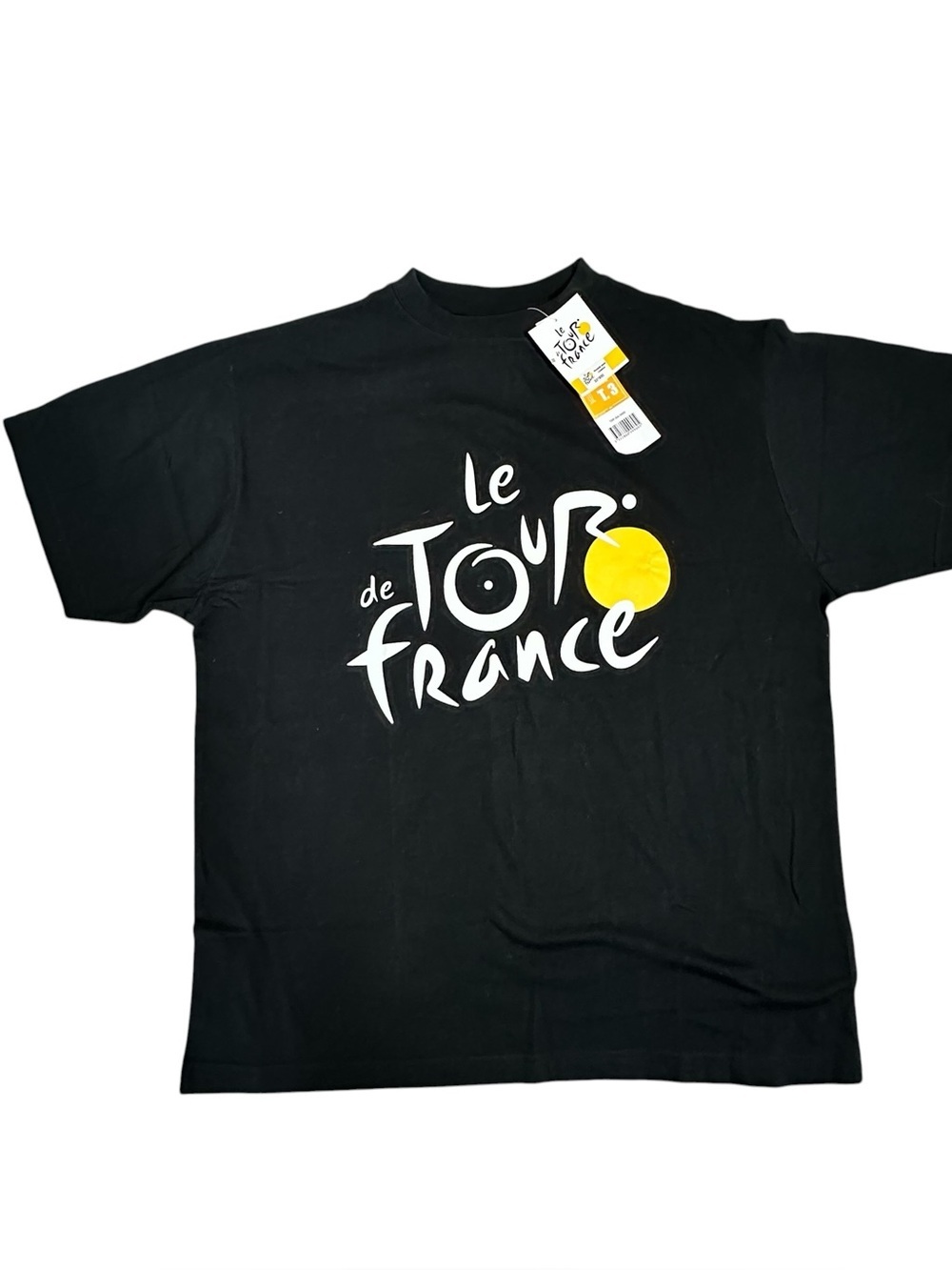 Le Tour de France Graphic T-shirt Cycling Black and Yellow Size Medium